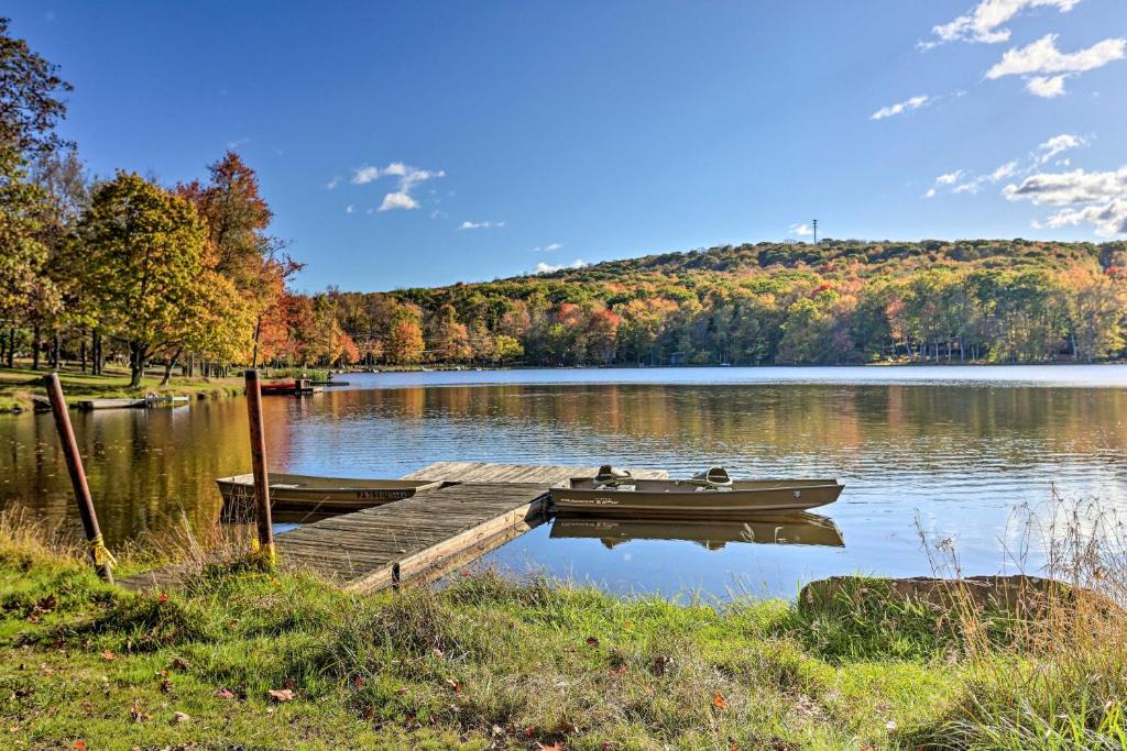 Locust Lake Village House | Deck & Screened Porch: Pocono Lake Vacation Rental