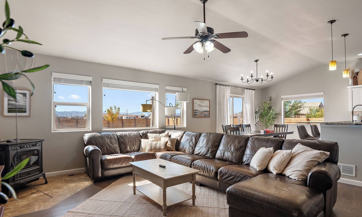 Pueblo West House | Spacious 3BR Home Sleeps 10 with Firepit & Game Rm