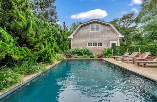 North Sea House | Beautiful Southampton Waterfront Home with pool and private steps to the beach!
