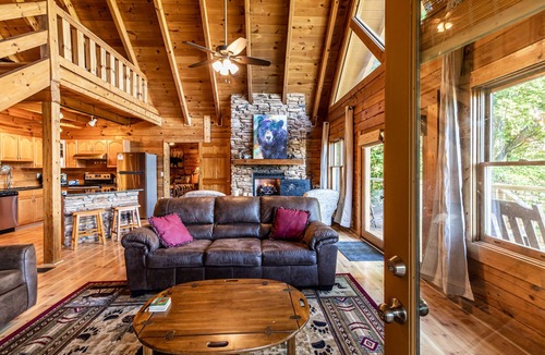 Smoky Mountains Cabin | Great Views, Private Setting, Fire Pit, Game Room, Pool, Gas Grill, Pets