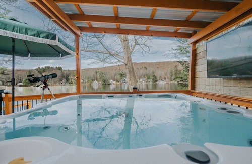 Hancock Cabin | Lakefront A-Frame | Hot Tub, Sauna, Fire Pit