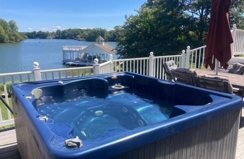 Livingston House | Lakefront retreat with views, hot tub, kid's play area, dock & fiber internet