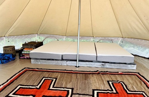 Westport RV Rental | Rustic Bell Tent on Working Farm in New York with Views of the Adirondacks