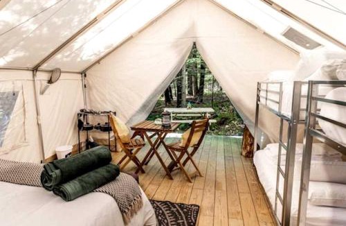 Broadalbin Other | Spacious Group Glamping Site with Safari Tents, BBQ Gazebo, Fire Pits, Forest Trails in Broadalbin, New York