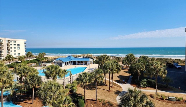 Beautiful Ocean View from Covered Balcony- Sandpiper Run D4C
