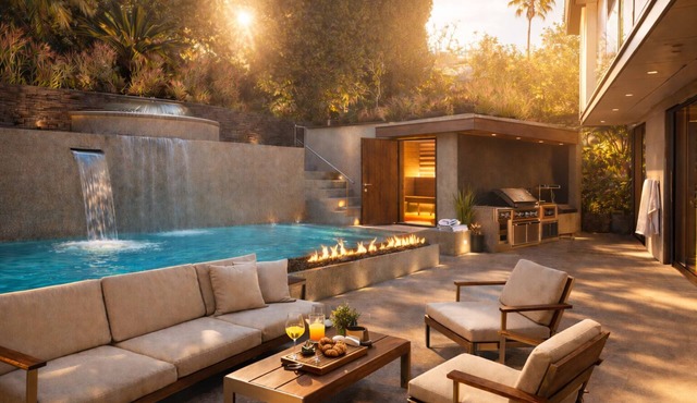 Luxury 5BR Sunset Plaza Villa, Pool, Spa, Sauna & Tennis