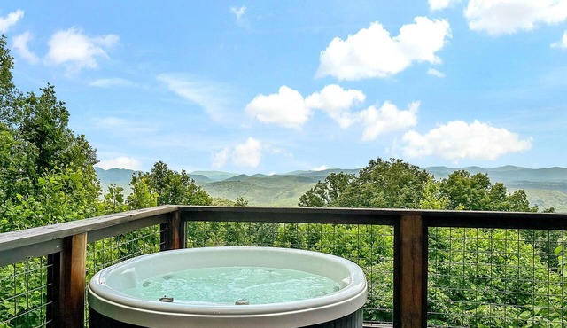 Moondance | Log Cabin with Hot Tub, Fire Pit & Mountain Views!