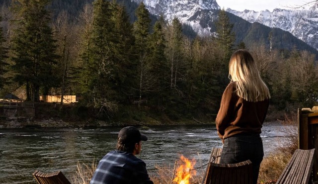 Riverfront Cabin: Iconic Mt. Index Views & Hot Tub