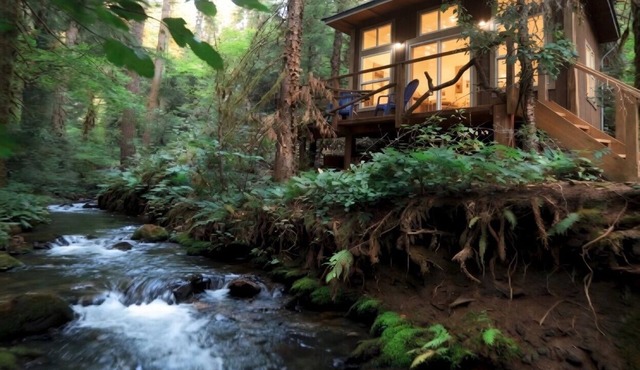 Sasquatch's Tiny Treehouse on creek - old growth forest in Portland - ADVENTURE!