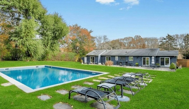 Single-Level Southampton Retreat with Heated Pool Near Beaches & Village