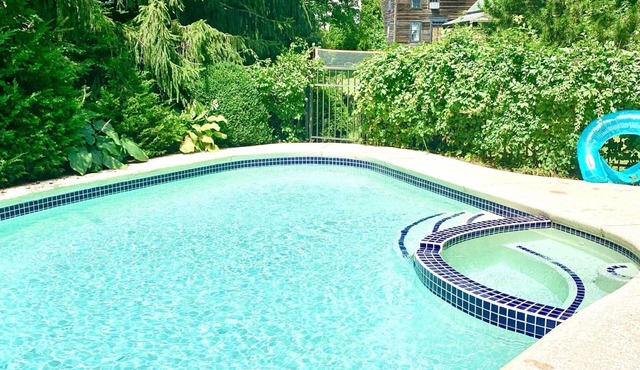 Stroll to beach at charming, historical, rustic home w/expansive yard & pool.